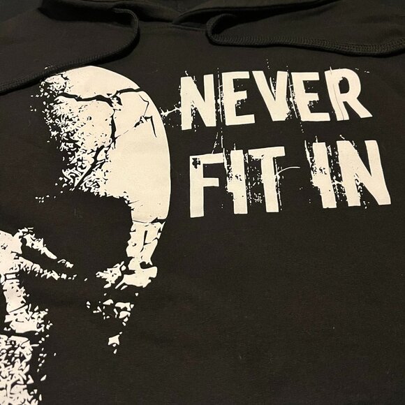 NEW Black Crop Sweater White Lace Up Sleeve Never Fit In Size S - Picture 2 of 5